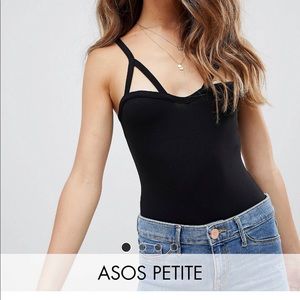 ASOS design petite bodysuit with caging straps